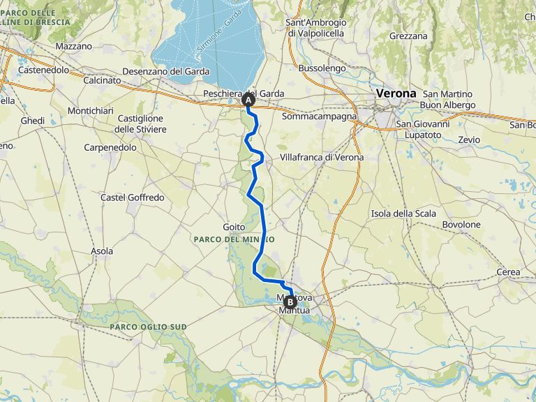 PISTA CICLABILE DEL MINCIO da Peschiera del Garda a Mantova giro in bici komoot